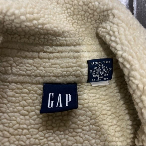 GAP long faux suede shearling lined coat - Picture 3 of 9